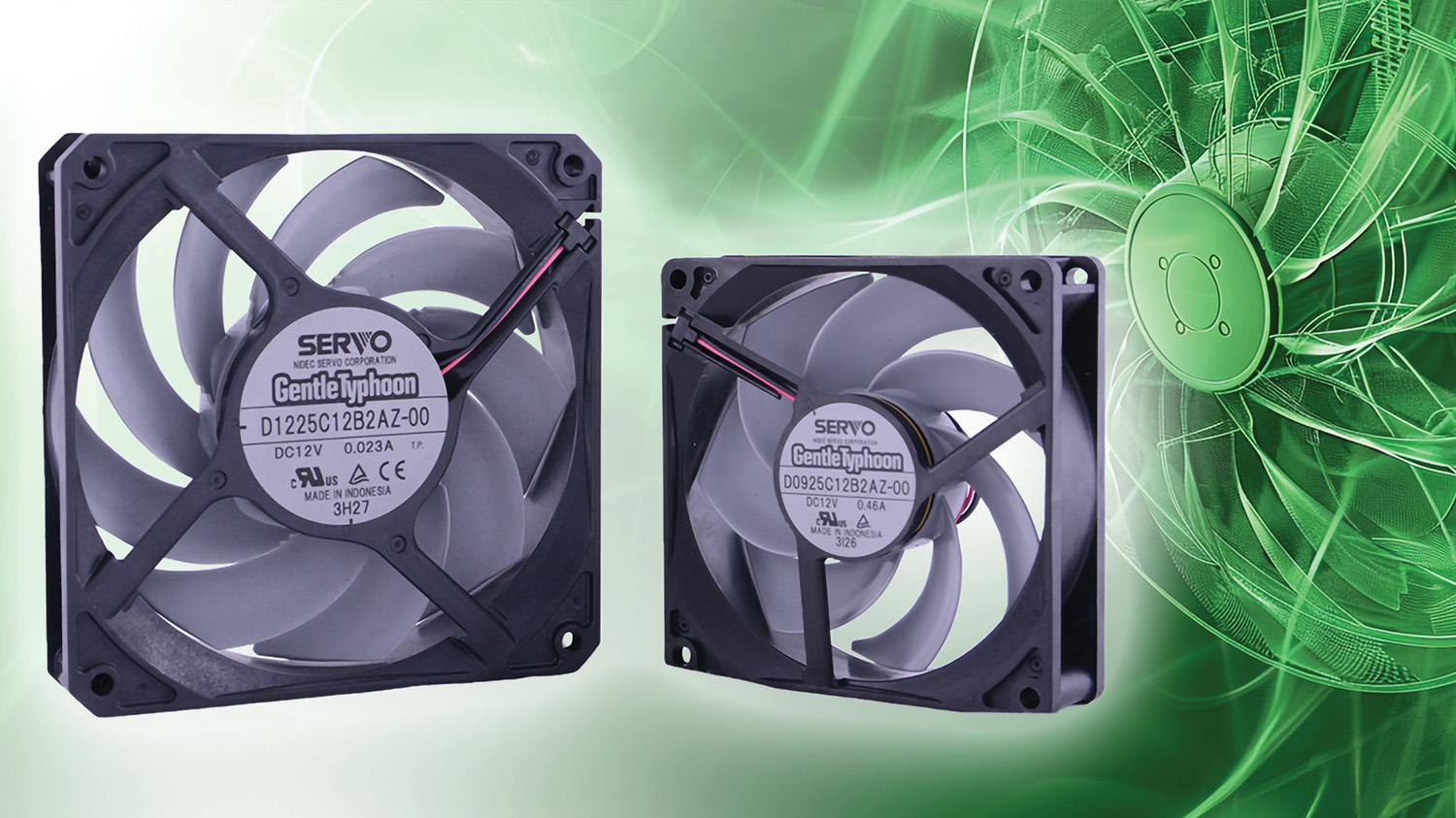 Silent fans thanks to optimised impellers and brushless DC motors